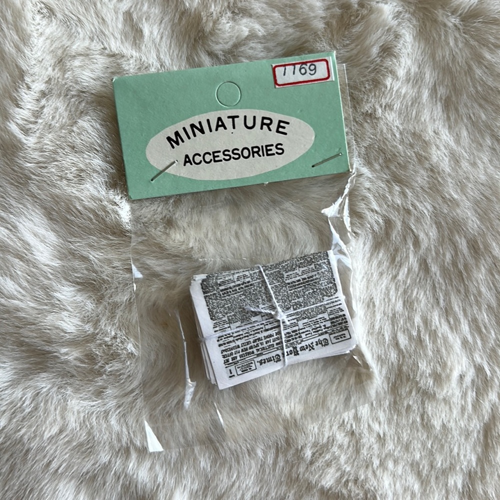 Vintage Miniature Accessories Newspaper